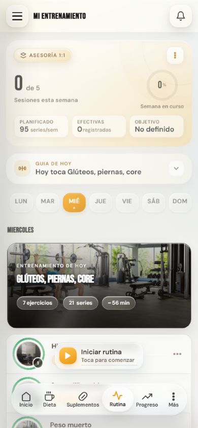 Vista demo de rutina